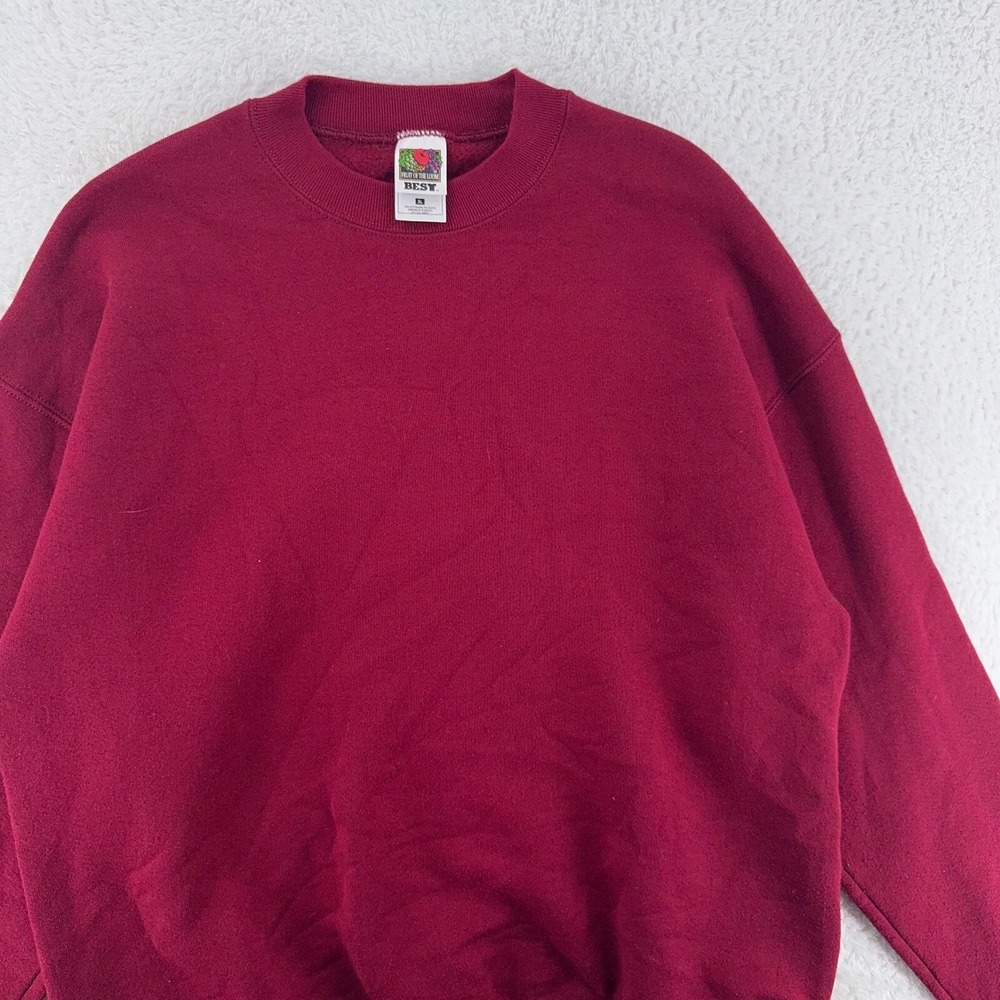 vintage 90s BLANK BURGUNDY FRUIT OF THE LOOM CREWNECK SWEATSHIRT LARGE/XL